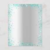 スウィート16 シルバー ティール グリッター 予算 招待状 チラシ (裏面)