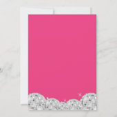 スウィート16 シルバー レトロ ディスコ ピンク グリッター 招待状 (裏面)