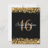 スウィート16 バースデーパーティー ゴールドの輝き 招待状 (裏面)