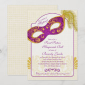 スウィート16 バースデー インビテーション | マスカレードボール (正面/裏面)