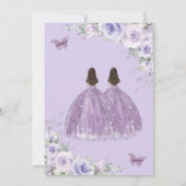 スウィート16 バースデー パープル ライラック フローラル プリンセス 招待状 (裏面)