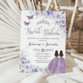 スウィート16 バースデー パープル ライラック フローラル プリンセス 招待状