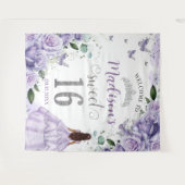 スウィート16 パープルローズ フラワープリンセス ウェルカム タペストリー (正面(横))