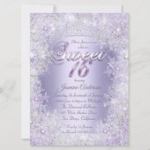 スウィート16 パープル シルバー ウィンター ワンダーランド ティアラ 招待状 (正面)