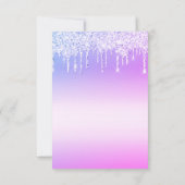 スウィート16 パープル ピンク グリッター 招待状 (裏面)