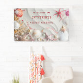 スウィート16 ビーチパーティー シェル パール コーラル 横断幕 (インサイチュ)