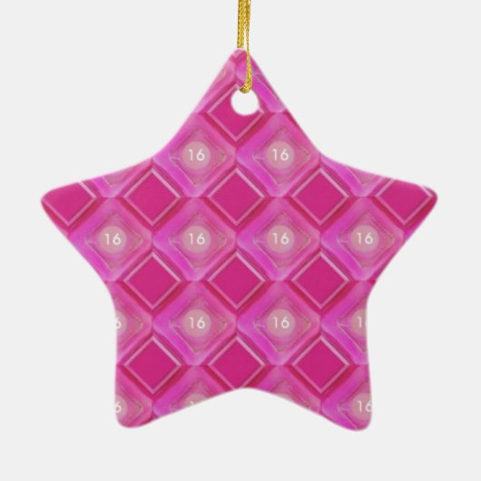 スウィート16、ピンクダイヤモンド番号 セラミックオーナメント (裏面)
