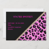 スウィート16 ピンク レオパード 誕生日招待状 招待状 (裏面)