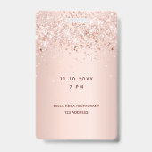 スウィート16 ピンク 白 ドレス 名前 VIP バッジ (裏面)