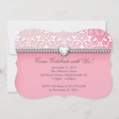 スウィート16 フラワー ダマスク 誕生日パーティー キンセアニエラ 招待状 (裏面)