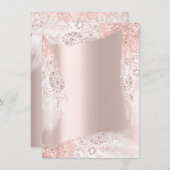 スウィート16 ブライダルシャワードレス ローズ ブラッシュ 招待状 (正面/裏面)