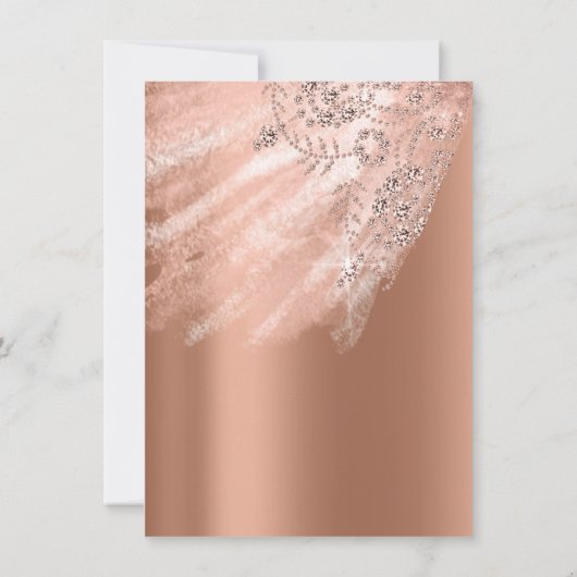 スウィート16 ブライダル ドレス ローズ カッパー ダイヤモンドスパーク 招待状 (裏面)