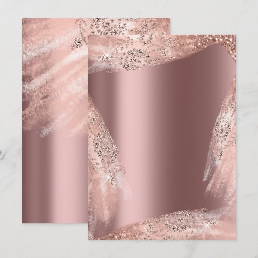 スウィート16 ブライダル ドレス ローズ ダイヤモンド キラキラ 招待状 (正面/裏面)