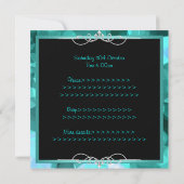 スウィート16 ブラック ティール バブル メタル フレーム パーティー 招待状 (裏面)
