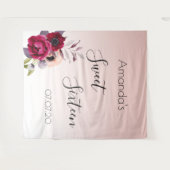 スウィート16 ブラッシュピンク ローズゴールド フラワーリング タペストリー (正面(横))