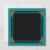 スウィート16 マスカレードボール スウィートシックスティーン ティール ゴールド 招待状 (裏面)