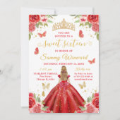 スウィート16 レッドプリンセス ブロンドガール 招待状 (正面)