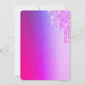 スウィート16 ローズゴールド ブラッシュ グリッター 招待状 (裏面)