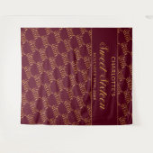 スウィート16 ワインレッドとゴールドの誕生日パーティー 背景 タペストリー (正面(横))