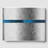 スウィート16、写真、ターコイズのサテン、スパークル、宝石 ゲストブック (裏面)