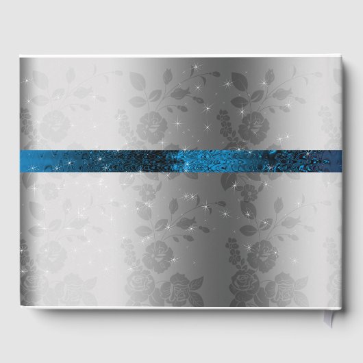 スウィート16、写真、ターコイズのサテン、スパークル、宝石 ゲストブック (裏面)