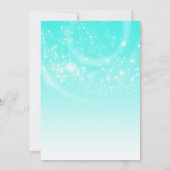 スウィート16 水色とシルバーのスパークルスターズパーティー 招待状 (裏面)