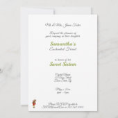 スウィート16 魔法の森の妖精 鳥 狐  squirrel 招待状 (裏面)