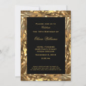 スウィート16 16歳の誕生日 アニバーサリー ブラック＆ゴールド 招待状 (裏面)