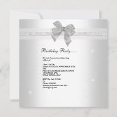 スウィート16 16誕生日シルバーホワイト 招待状 (裏面)