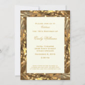 スウィート16 16誕生日記念日金ゴールド エレガント 招待状 (裏面)