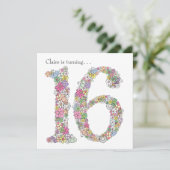 スウィート16 16thバースデーパーティーカスタム招待状 招待状 (スタンド正面)