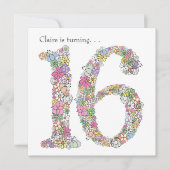 スウィート16 16thバースデーパーティーカスタム招待状 招待状 (正面)