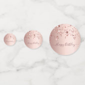 スウィート16 16th誕生日バラ金ゴールドピンクの星釉 コンフェッティ (裏面)