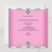 スウィート16sweet sixteenバースデーパーティーピンクシルバー 招待状 (裏面)