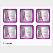 スウィート16Sweet sixteenピンクティアラエッフェルタワー スクエアシール (シート)