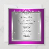 スウィート16Sweet sixteenピンクティアラエッフェルタワー 招待状 (裏面)