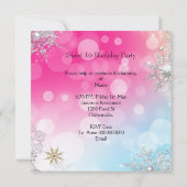 スウィート16Sweet sixteenピンクブルー金ゴールドエリート 招待状 (裏面)