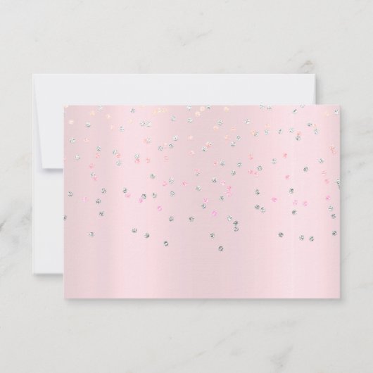 スウィート16thクラウンプリンセス恋しく思紙吹雪ピンクグレー 招待状 (裏面)