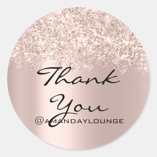 スウィート16thスモールビジネス紙吹雪ありがとうバラ ラウンドシール (正面)