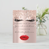 スウィート16thドリップグリッターブライダルメイクアップレッドリップ 招待状 (スタンド正面)