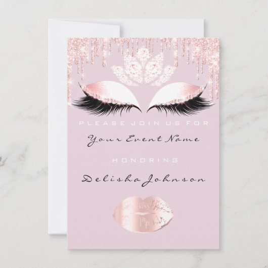 スウィート16thドリップスピンクキンセアニェラ王室のプリンセス 招待状 (正面)