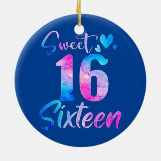 スウィート16thバースデーパーティーお祝い16 セラミックオーナメント (裏面)