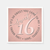 スウィート16thバースデーパーティーグモダンラムピガーリーンク スタンダードカクテルナプキン (正面)