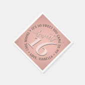 スウィート16thバースデーパーティーグモダンラムピガーリーンク スタンダードカクテルナプキン (角)