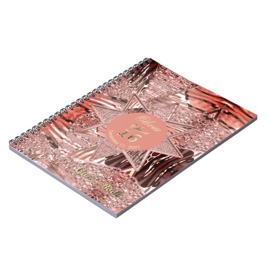 スウィート16thバースデーパーティーゲストブックバラ金ゴールド ノートブック (左側)