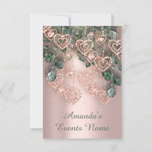 スウィート16thバースデーパーティーブライダルシャワーウェッディ 招待状 (裏面)