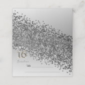 スウィート16thバースデーパーティーブラックグリッター プレイスカード (外部開封)