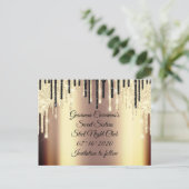 スウィート16thブライダルキンセアニェラドリプスグリッター金ゴールド ポストカード (スタンド正面)