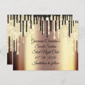 スウィート16thブライダルキンセアニェラドリプスグリッター金ゴールド ポストカード (正面/裏面)