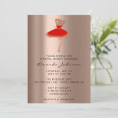 スウィート16thブライダルシャワーバラ金ゴールドレッドドレス 招待状 (スタンド正面)